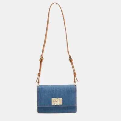 Pre-owned Furla Blue Denim Gerla Shoulder Bag