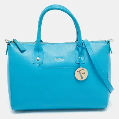 Pre-owned Furla Blue Leather Linda Satchel