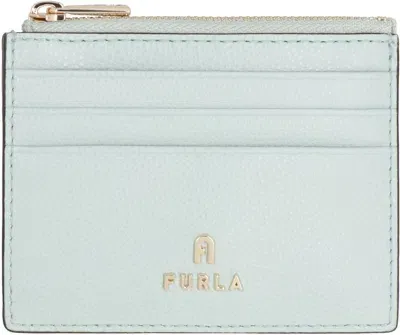 Furla Camelia Logo Plaque Zip In Blue