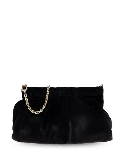 Furla Cloud Mini Crossbody Pouch Velvet Satin In Black