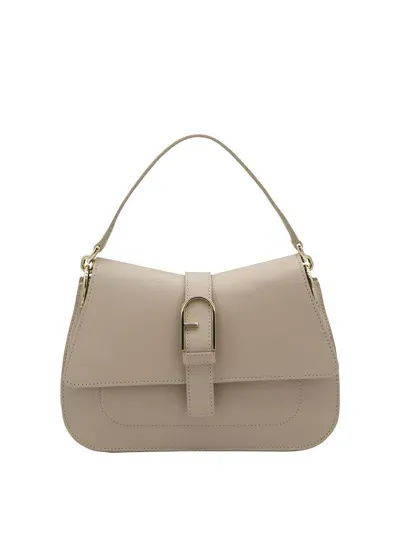 Furla Cream Leather Flow Bag