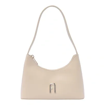 Furla Diamante Logo Plaque Mini Shoulder Bag In Beige