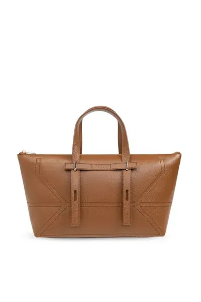 Furla Edra Large Tote Bag In Brown