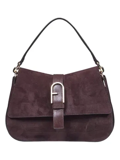 Furla Flow Foldover Medium Tote Bag In Brown