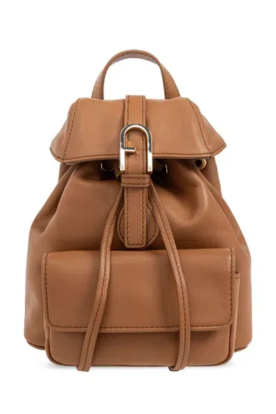 Furla Mini  Flow Backpack In Brown