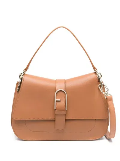 Furla Flow M Top Handle Bags In Brown