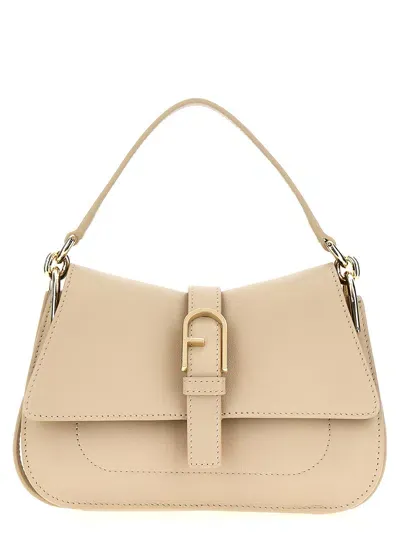 Furla Flow Mini Hand Bags In Beige