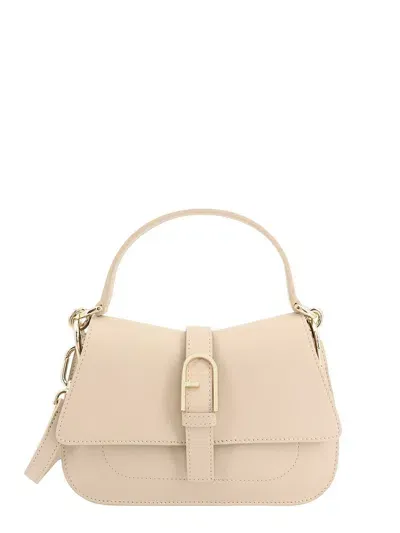 Furla Flow Mini Top Handle Bag In Beige