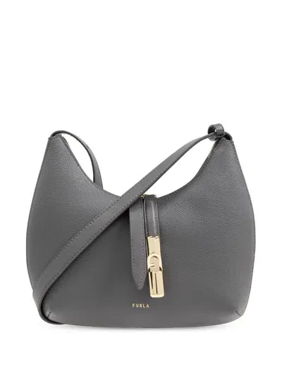 Furla Goccia S Zipped Shoulder Bag In Grey