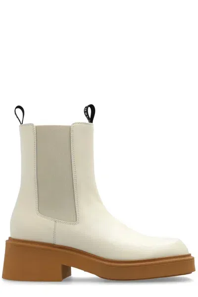 Furla Heeled Chelsea Boots In Beige