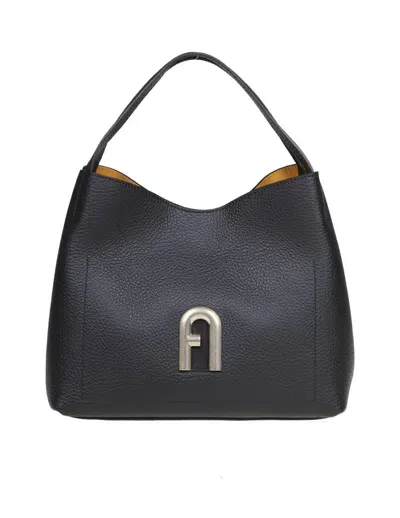 Furla Hobo Bag In Soft Leather In Black