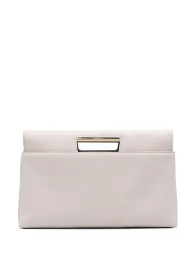 Furla Leather Clutch Bag In Van00 Vaniglia