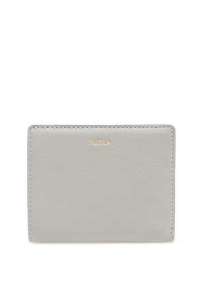 Furla Logo Embossed Bifold Wallet In Grey