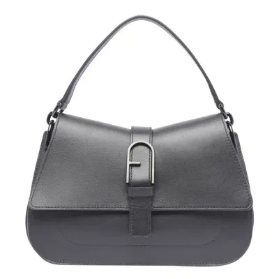 Furla Medium Flow Hand Bag In Black