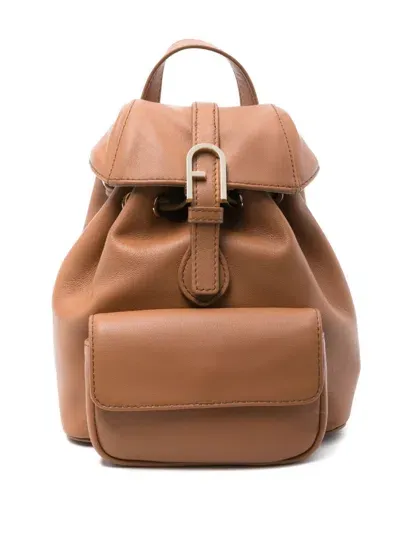 Furla Mini  Flow Backpack In Brown