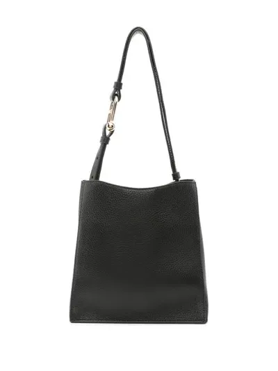 Furla Mini Nuvola Leather Bucket Bag In Black