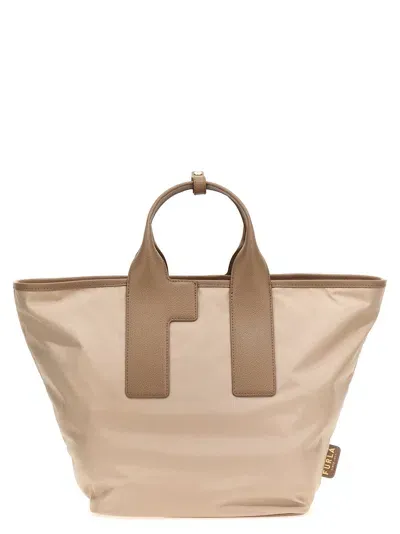 Furla Piuma L Tote Bag In Beige