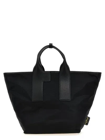 Furla Piuma Medium Top Handle Bag In Black