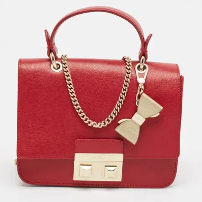 Pre-owned Furla Red Leather Metropolis Top Handle Bag