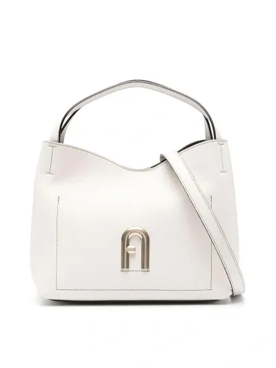 Furla White Smooth Grain Tote