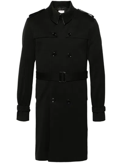 Fursac Belted Parka In Black