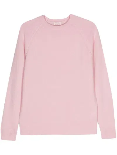 Fursac Fine-knit Crew-neck Jumper In Pink