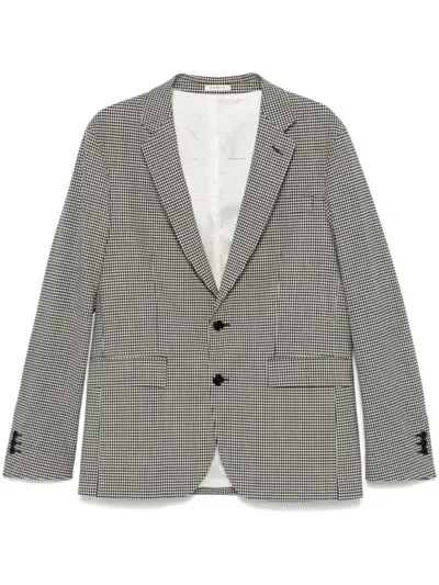 Fursac Houndstooth-pattern Blazer In Black