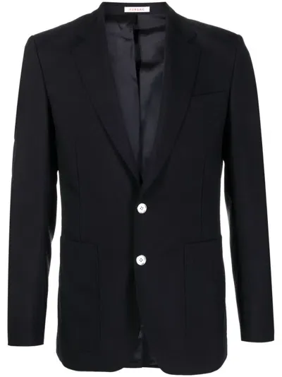 Fursac Long-sleeved Virgin Wool Blazer In Blue