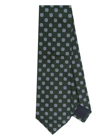 Fursac Patterned-jacquard Tie In Green