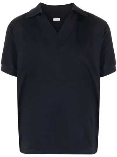 Fursac Short-sleeve Jersey Polo Shirt In Blue