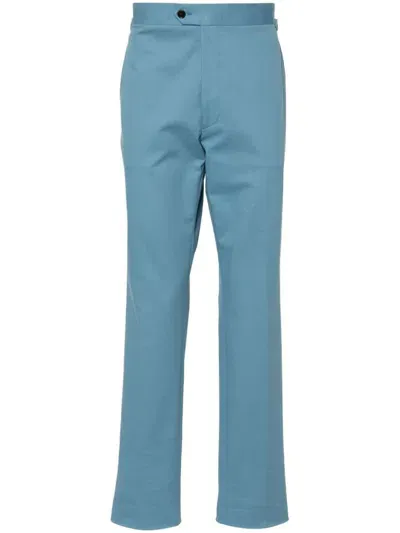 Fursac Virgin Wool Tailored Trousers In Blue