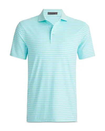 G/fore Perforated Striped Tech Polo Shirt In Powder