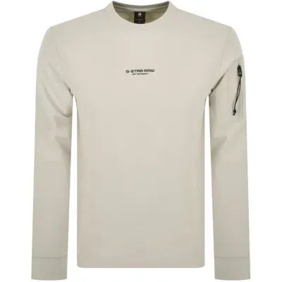 G-star G Star Raw Tweeter Long Sleeve T Shirt Cream