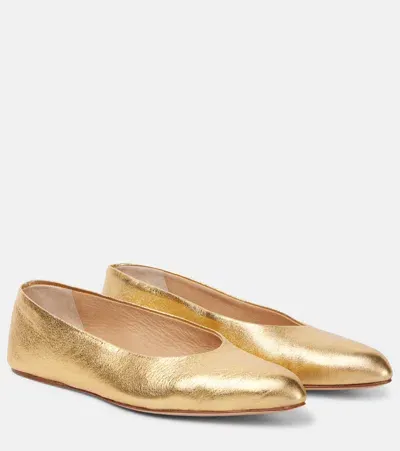 Gabriela Hearst Andre Metallic Leather Ballet Flats In Gold