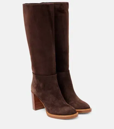 Gabriela Hearst Bocca Suede Knee-high Boots In Chocolate