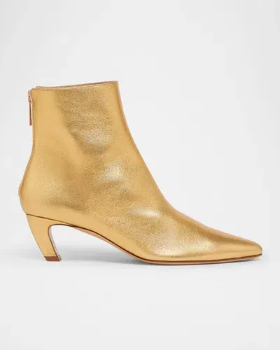 Gabriela Hearst Clayton Metallic Ankle Boots In Gold