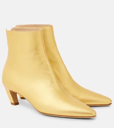 Gabriela Hearst Clayton Metallic Leather Ankle Boots In Gold