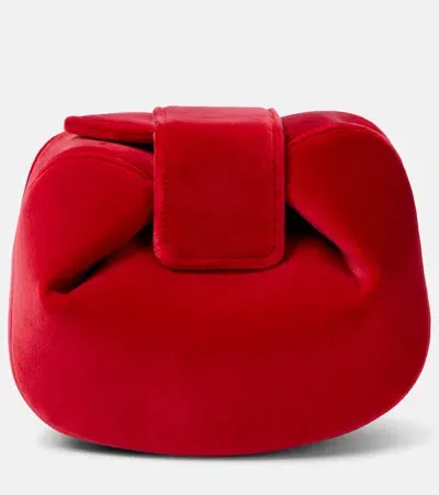 Gabriela Hearst Soft Demi Velvet Clutch In Red