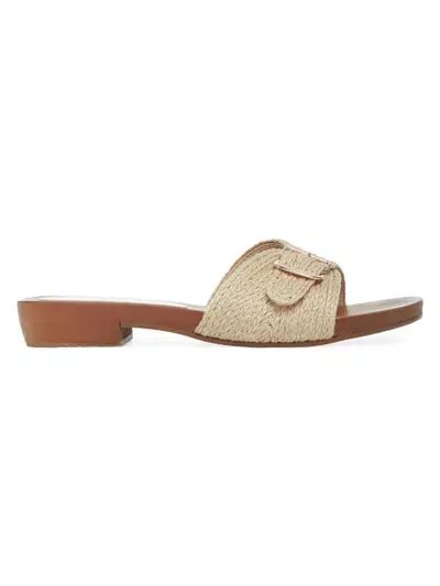 Gabriela Hearst Clover Raffia Slides In Cream