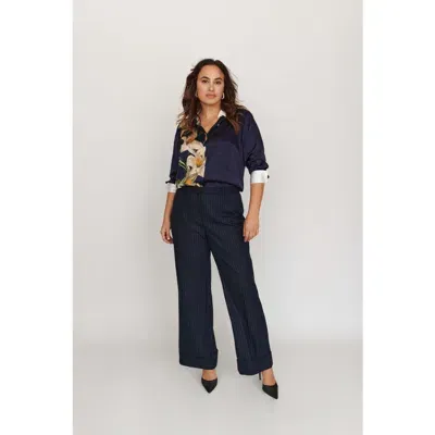 Gabriella Rossetti Rosa Pant In Navy Shadow Stripe