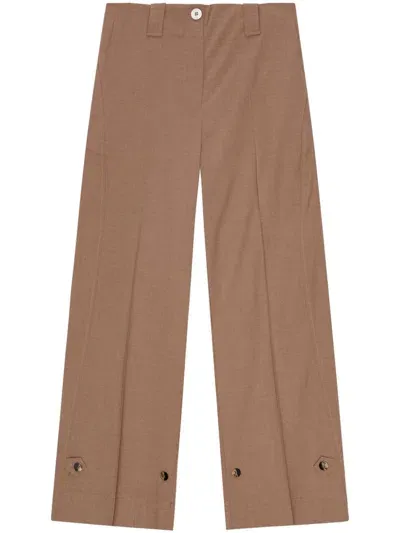 Ganni Adjustable-leg Tailored Trousers In Tiger''s Eye