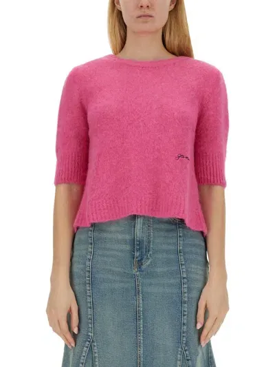 Ganni Alpaca Sweater In Pink