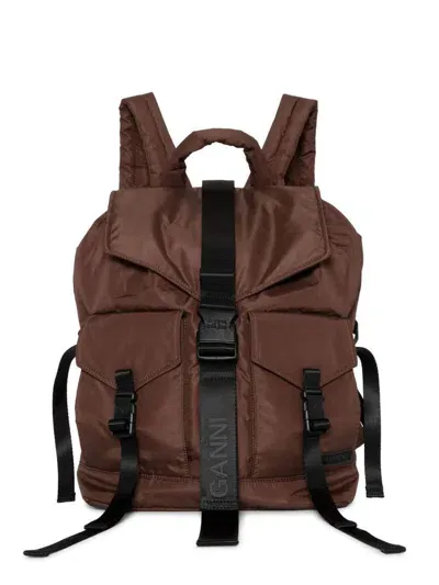 Ganni Backpacks In Chocolate Fondant