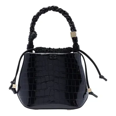 Ganni 'bou Cocco' Bucket Bag In Black