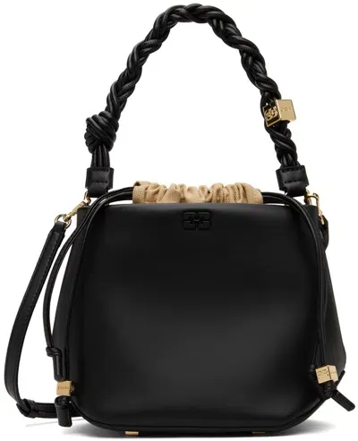 Ganni Black Bou Bucket Bag In 099 Black