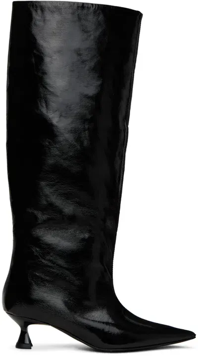 Ganni Black Soft Slouchy Tall Boots