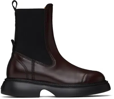 Ganni Brown Everyday Chelsea Boots In Chocolate Fondant