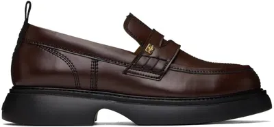 Ganni Brown Everyday Loafers In Red