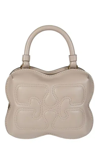 Ganni Butterfly Zipped Tote Bag In Pink