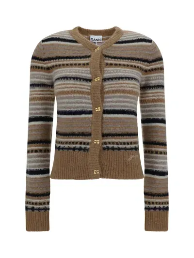 Ganni Cardigan In Tiger's Eye